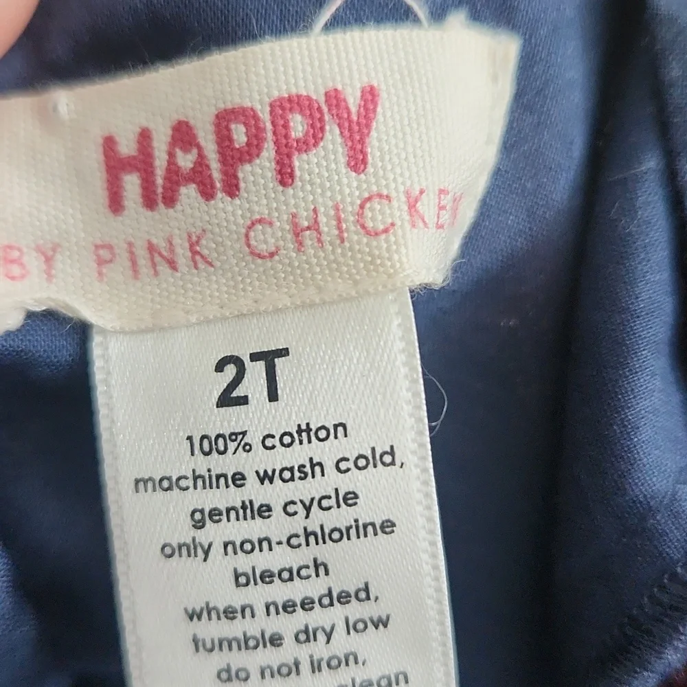 Pink Chicken Blue Floral Casual Dress